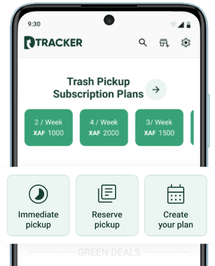 DTRACKER screen showing a collector's scheduled pickups for the week